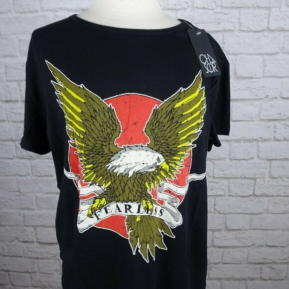 NWT Chaser Freedom Eagle T-Shirt Graphic Fearless Short Sleeves Biker L - Picture 6 of 12